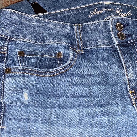 American Eagle Stretch Artist Wide Leg Jeans Size 8 - Picture 9 of 11